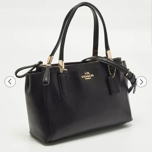 Coach Christie Carryall Black Leather Satchel